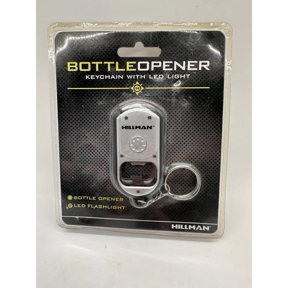 Hillman Bottle Opener Keychain with LED Flashlight Multi-Tool New Sealed‎